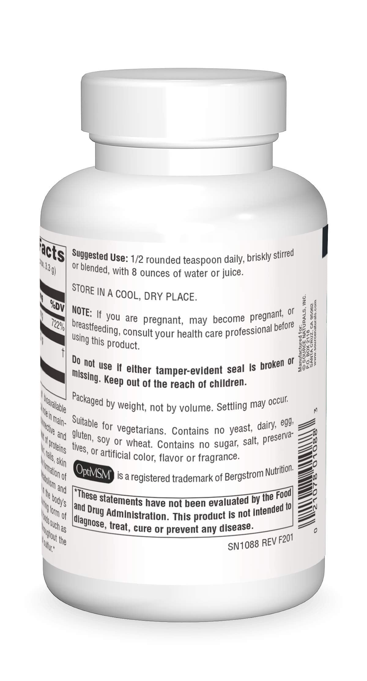 Source Naturals MSM (Methylsulfonylmethane) with Vitamin C Powder, 8 Ounce