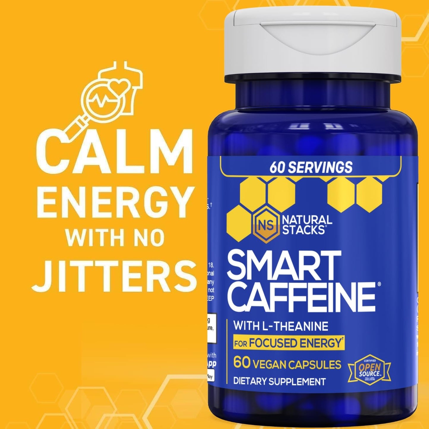 NATURAL STACKS Smart Caffeine Pills Capsule 60 Capsules