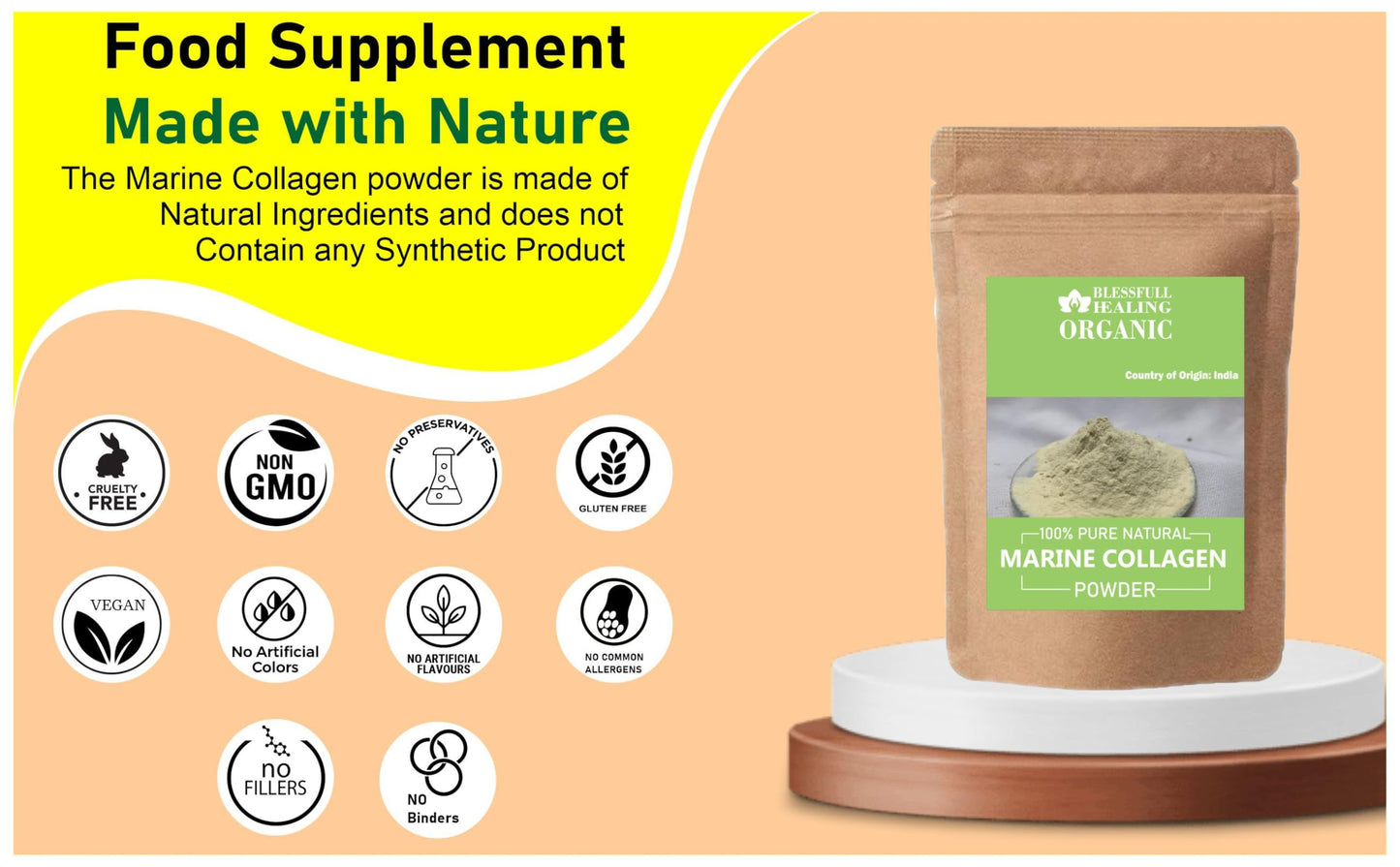 Blessfull Healing Organic Marine Collagen Powder 100 Gram