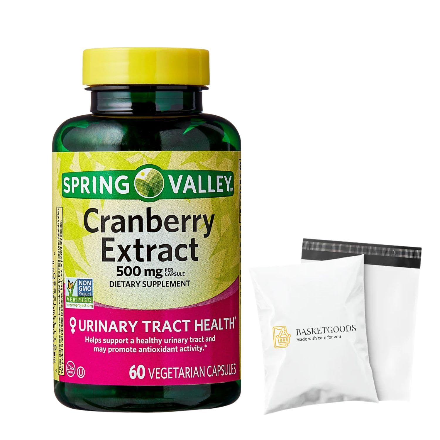 BASKETGOODS Cranberry Extract 500 mg Capsules 60 Count