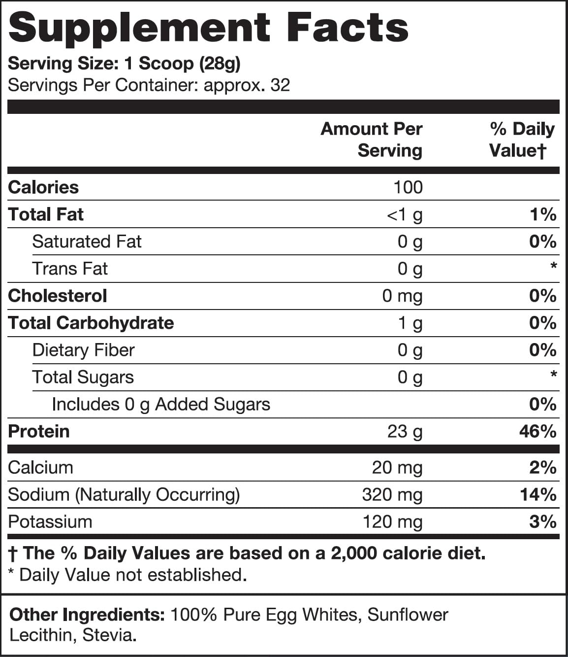 Healthy 'N Fit 100% Egg Protein Powder, 32 Servings, 2 lb