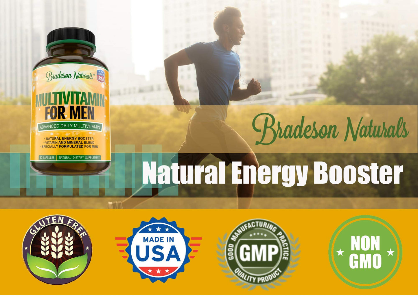 Bradeson Naturals Men's Multivitamin Capsules, 60 Count
