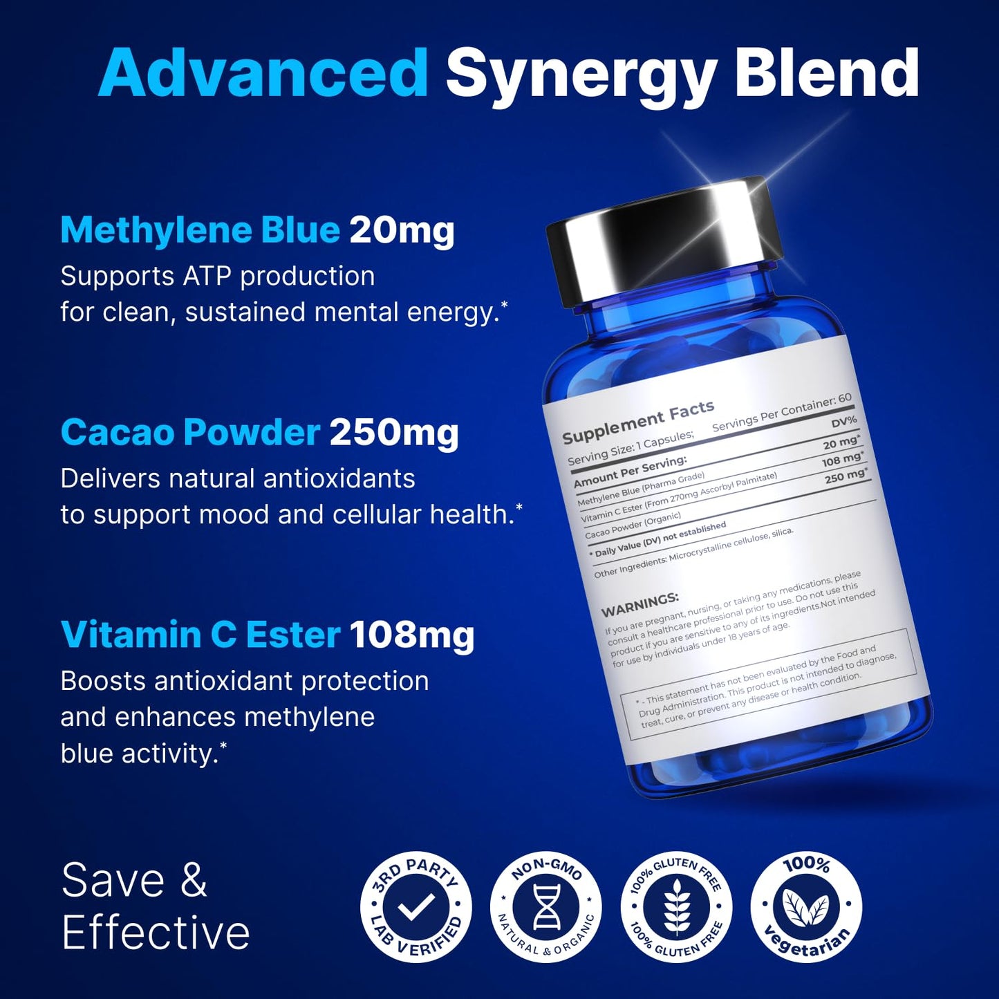 Stanis Labs Ultimate Methylene Blue Capsules 20mg, 240 Count