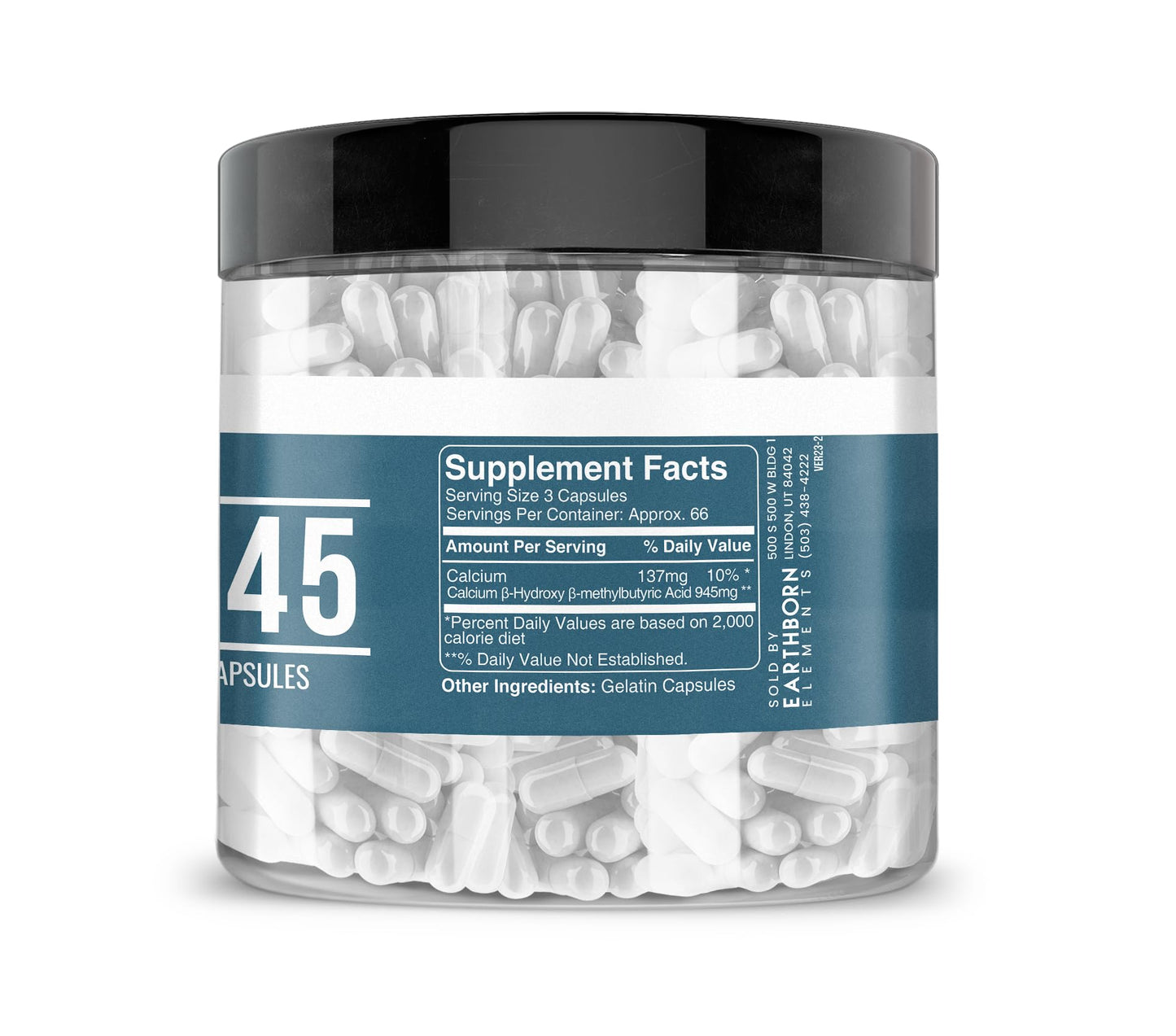 Earthborn Elements HMB Powder Capsules 200 Capsules