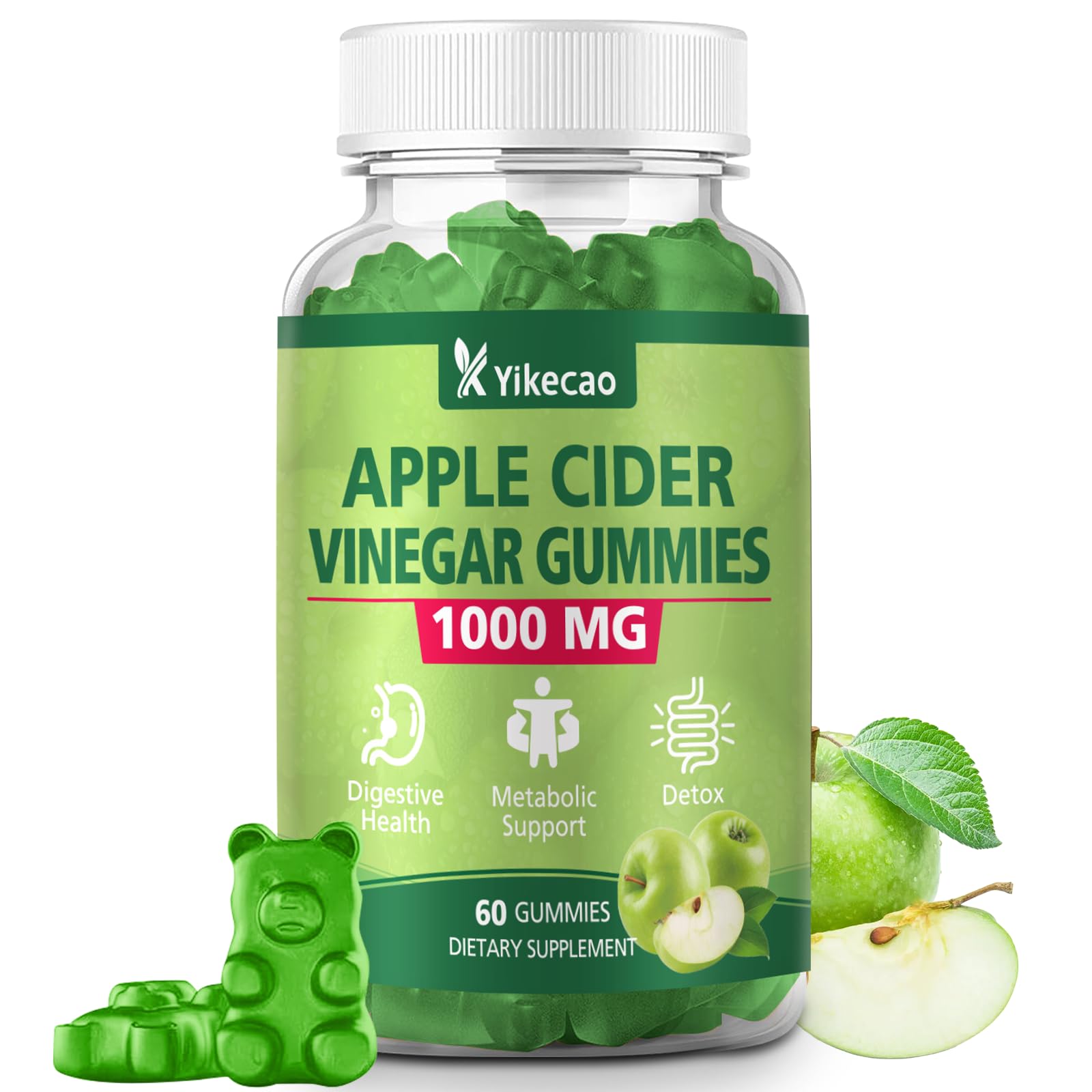 Yikecao Apple Cider Vinegar Gummies 60 Count