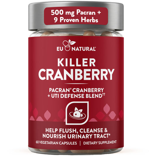 Eu Natural 10-In-1 Killer Cranberry Pills for Women UTI Defense Blend 60 Capsules