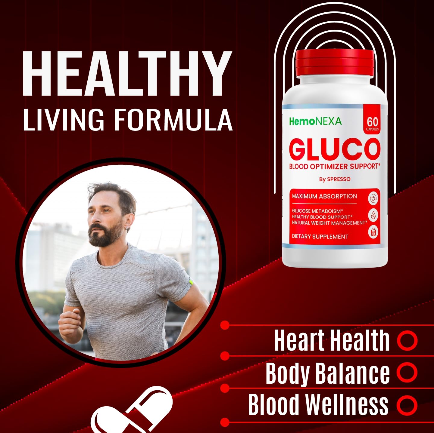 SPRESSO Gluco Blood Optimizer Capsules 180 Count