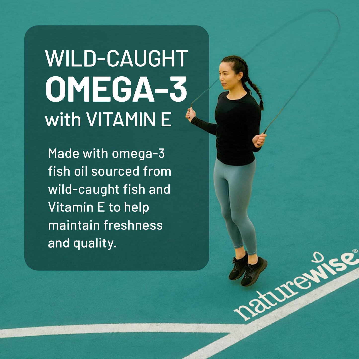 NatureWise Extra-Strength Omega-3 Fish Oil Supplement - 1000mg per Serving - 600 EPA & 400 DHA and Vitamin E - Sustainably Sourced Fish Oil - Lemon Flavor, 60 Softgels