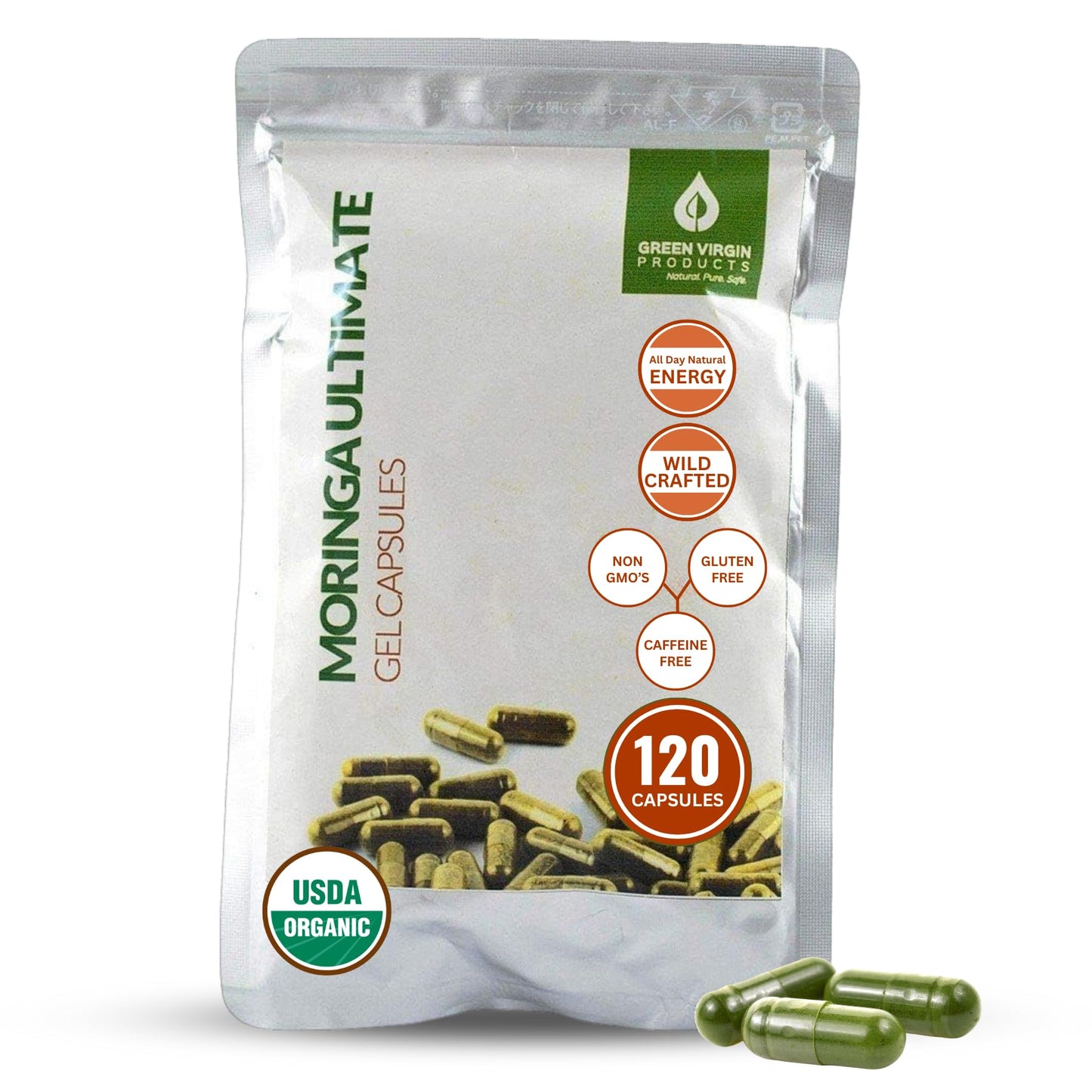 Green Virgin Products Moringa Leaf Powder 120 Count