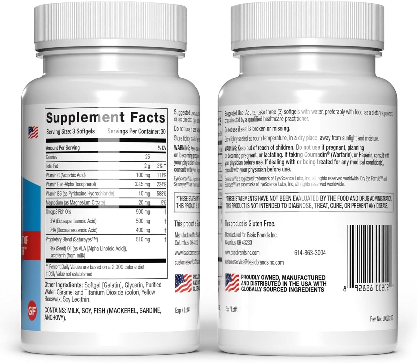 EyeScience Dry Eye Formula Softgels 180 Count