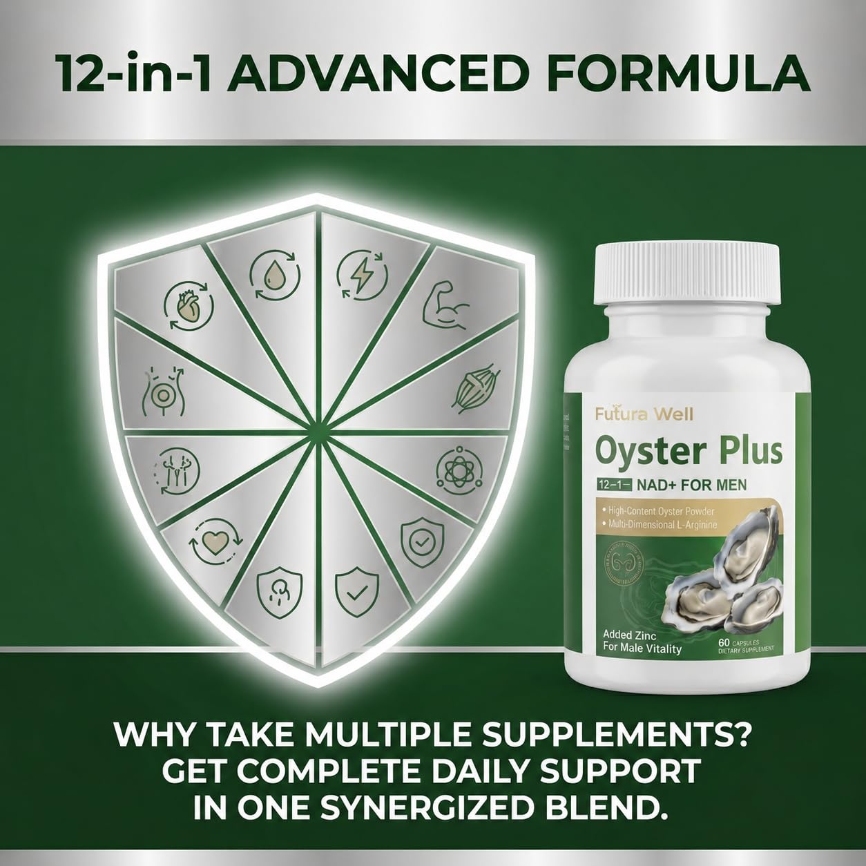 Galriva Oyster Extract Capsules with Zinc & Taurine, 60 Capsules