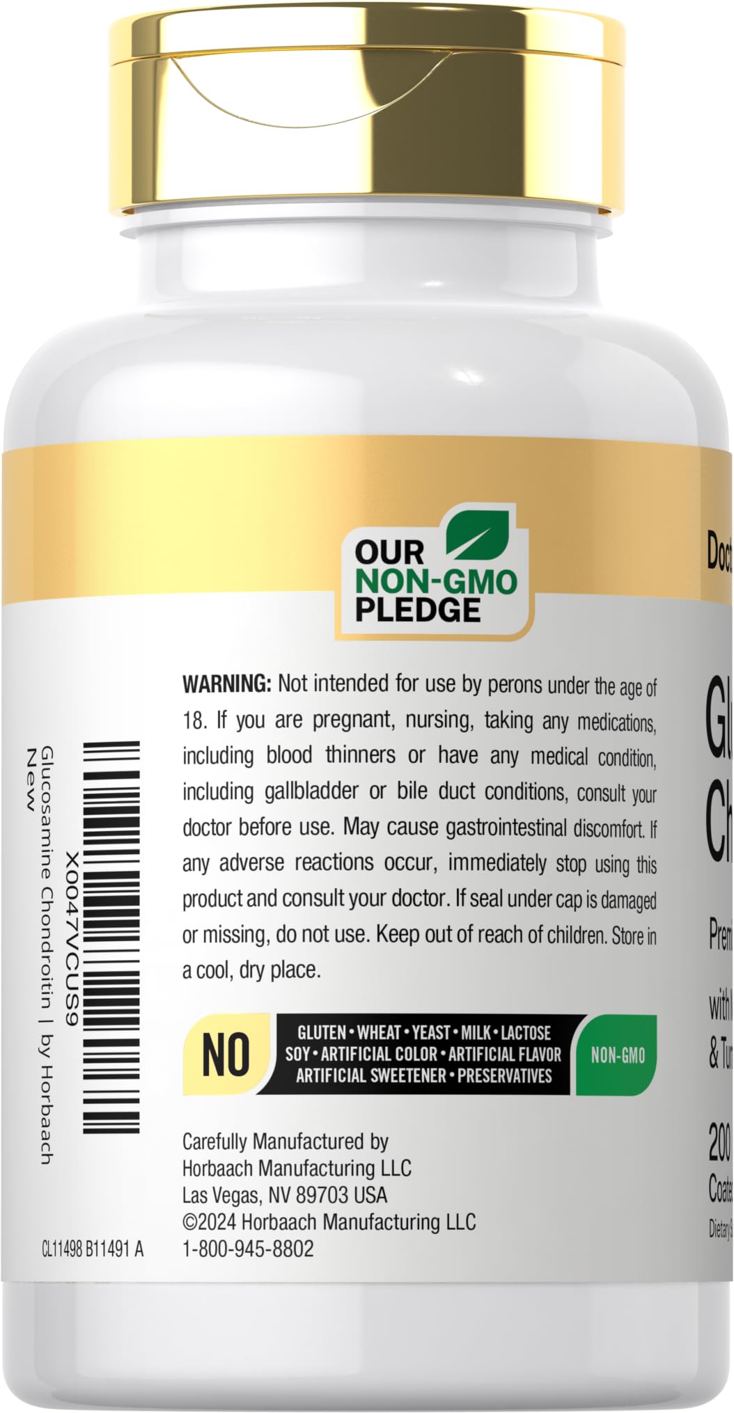 Doctor's Way Glucosamine Chondroitin MSM Turmeric Caplets 200