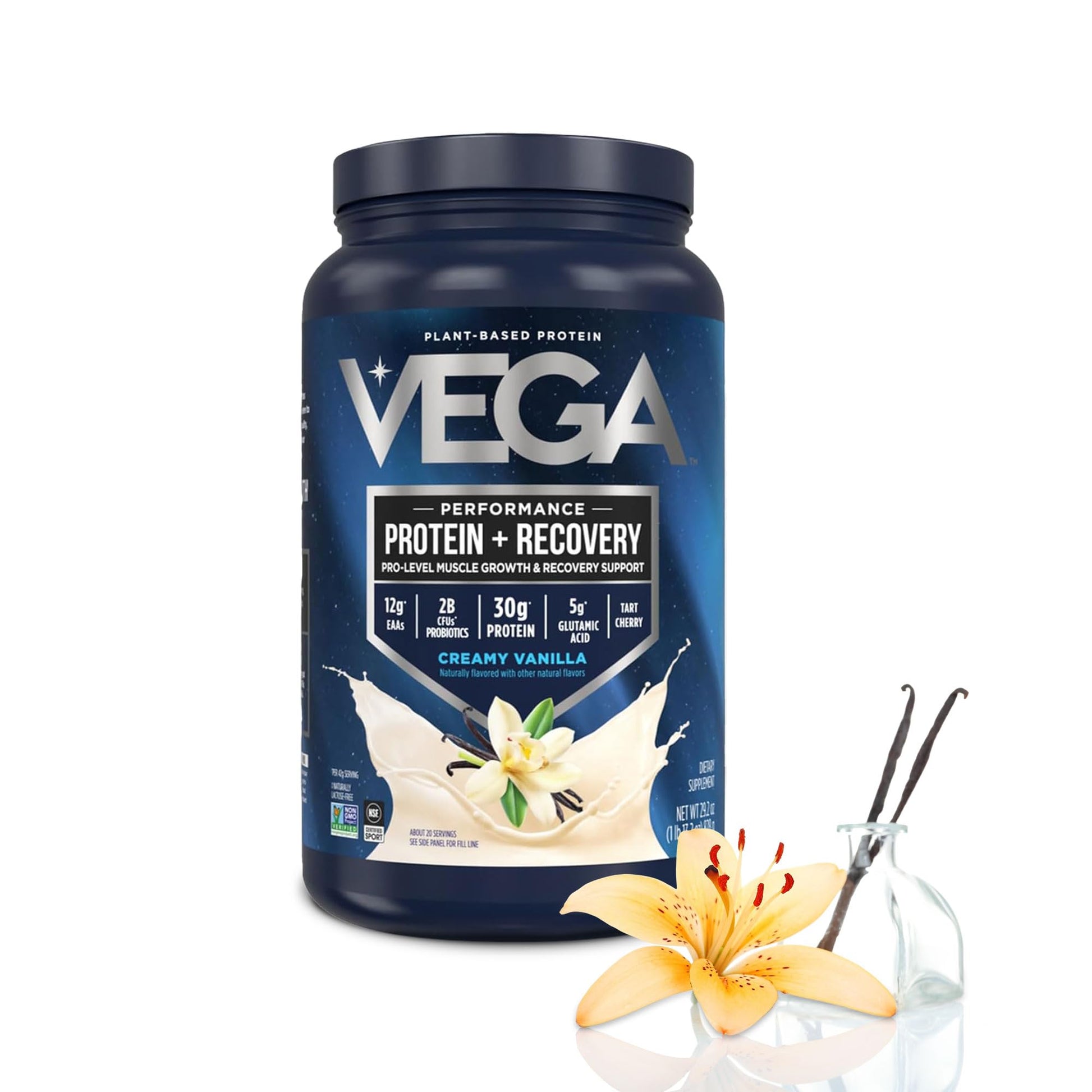 Vega Protein + Recovery Protein Powder, Vanilla, 29.2 Servings