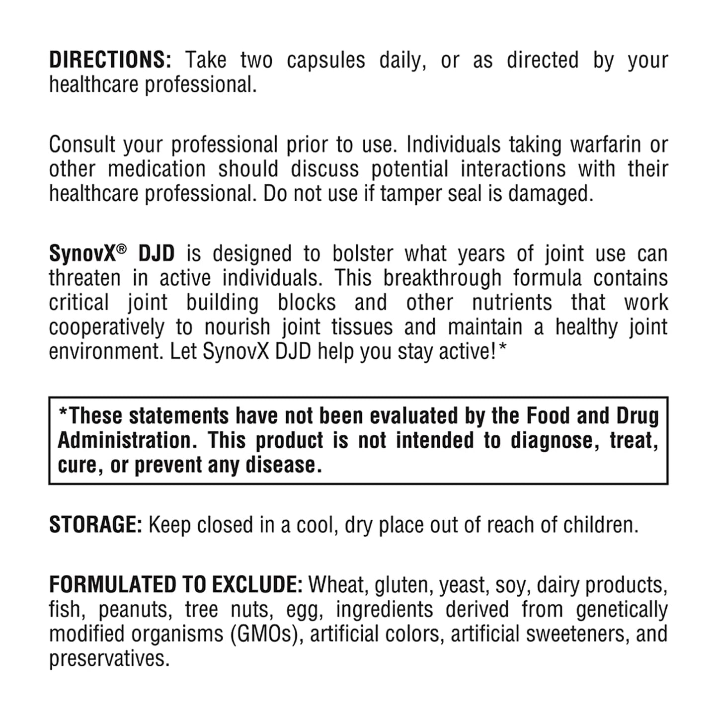 XYMOGEN SynovX DJD Joint Support Capsules 120 Capsules