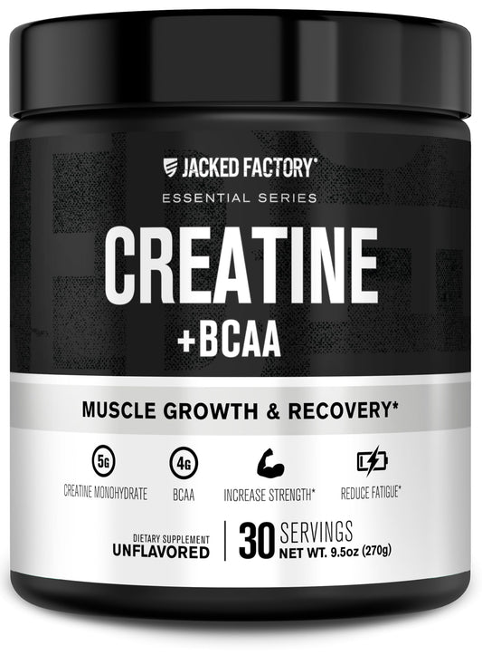 Jacked Factory Creatine Monohydrate + BCAA Powder, 30 Servings