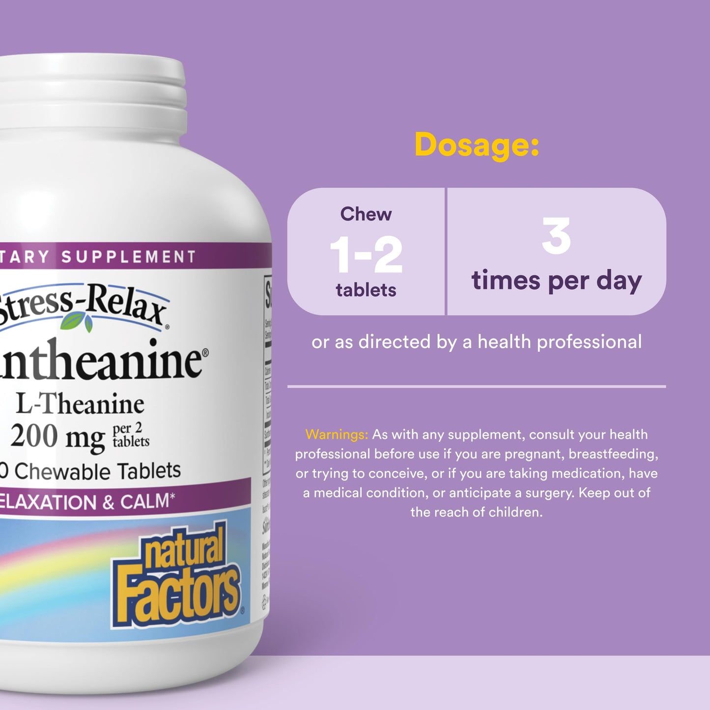 Natural Factors Suntheanine L-Theanine 100 mg 120 Tablets