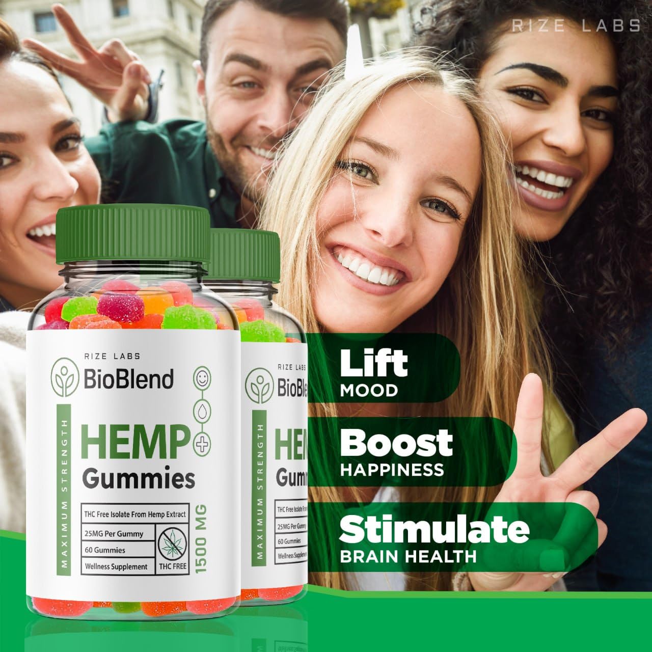 Rize Labs BioBlend Supplement for Overall Wellness and Improvement of General Health 60 Gummies