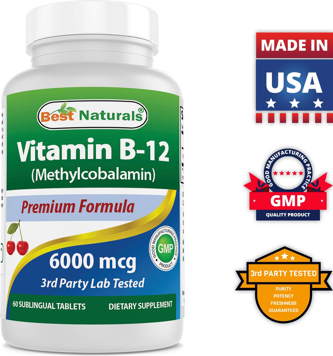 Best Naturals Vitamin B-12 6000 mcg & Vitamin D3 10000 IU Softgels 60