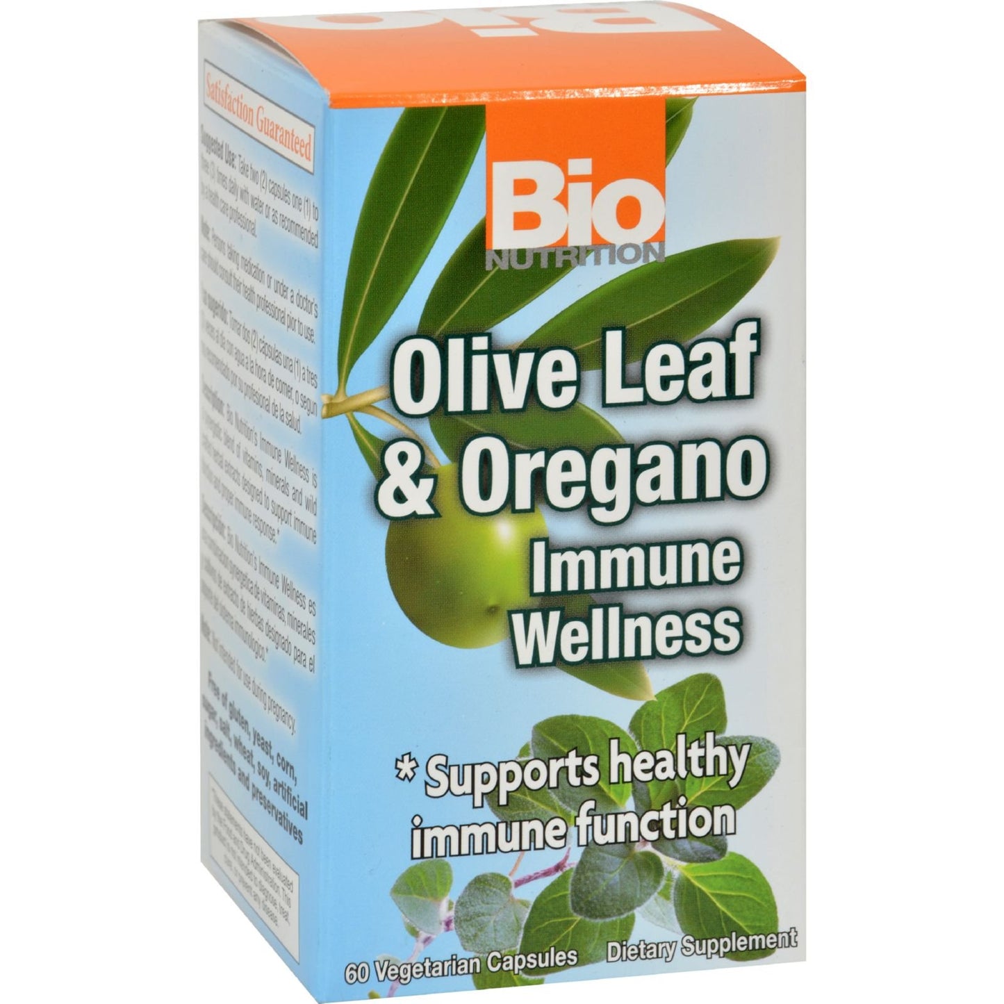 Bio Nutrition Immune Wellness Supplement Olive Leaf and Oregano, 60 Vegetarian Capsules