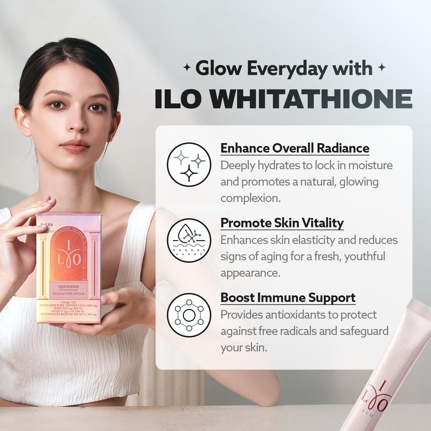 ILO Whitathione Antioxidant Powder Sticks, 30 Count