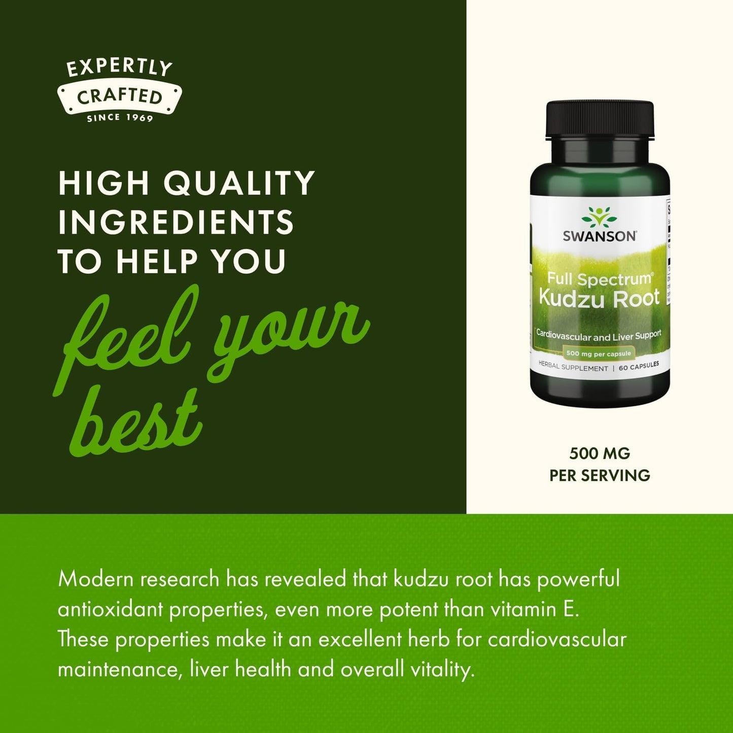Swanson Full Spectrum Kudzu Root Vegan Capsules 60 Count