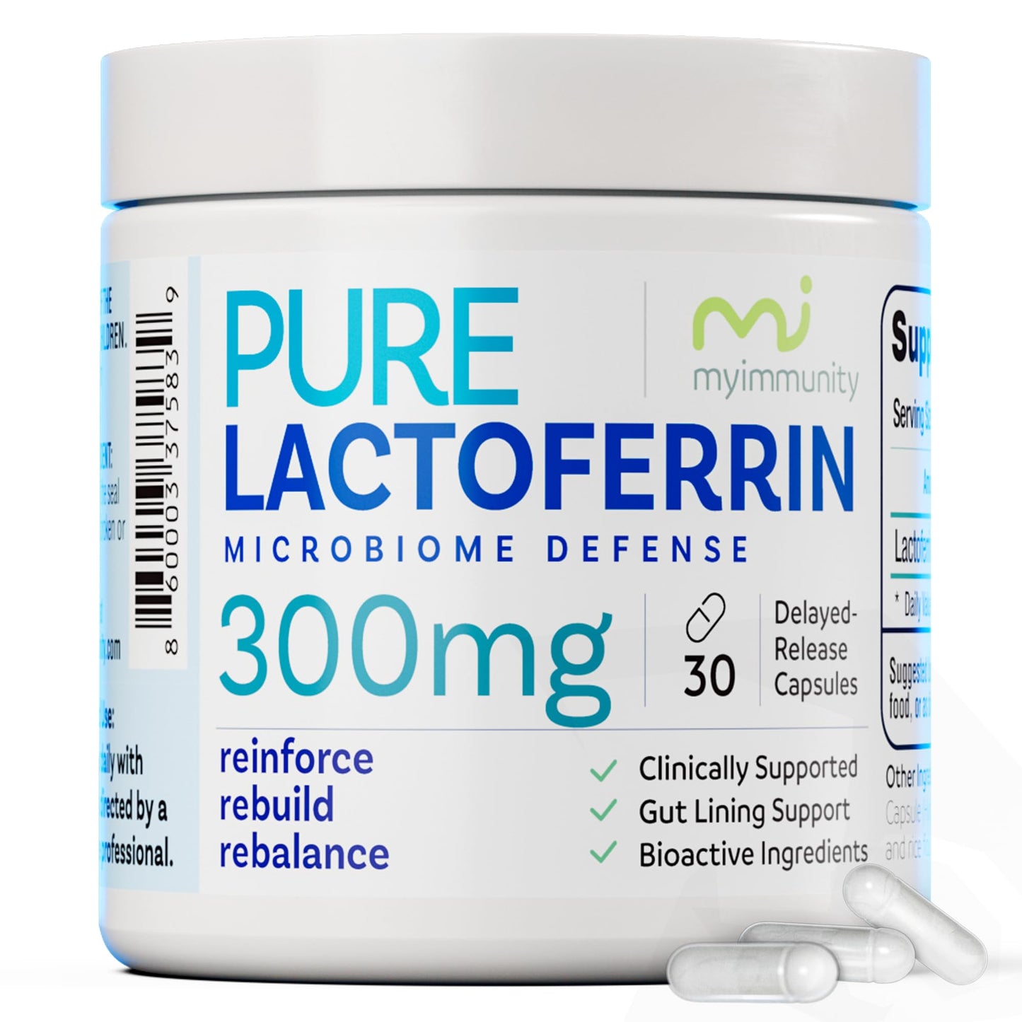MyImmunity Lactoferrin 300mg Delayed Release Capsules, 30 Count