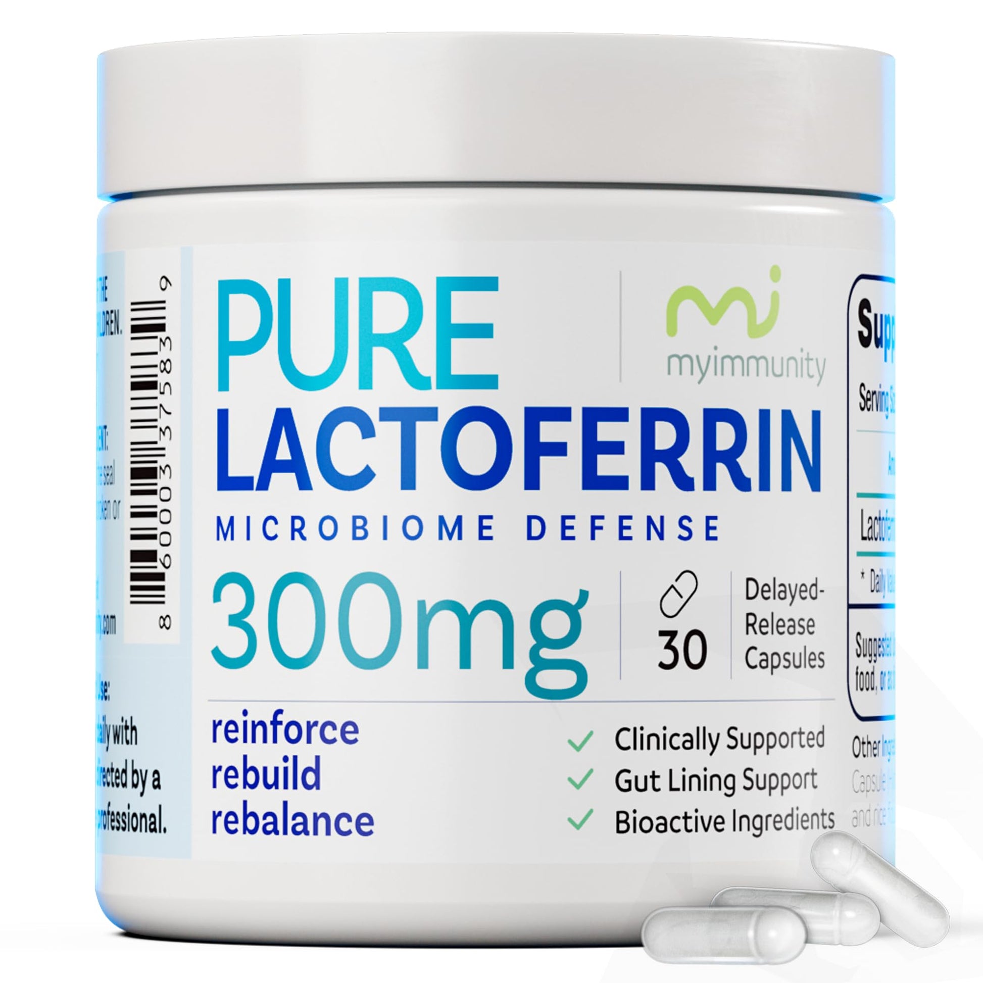 MyImmunity Lactoferrin 300mg Delayed Release Capsules, 30 Count