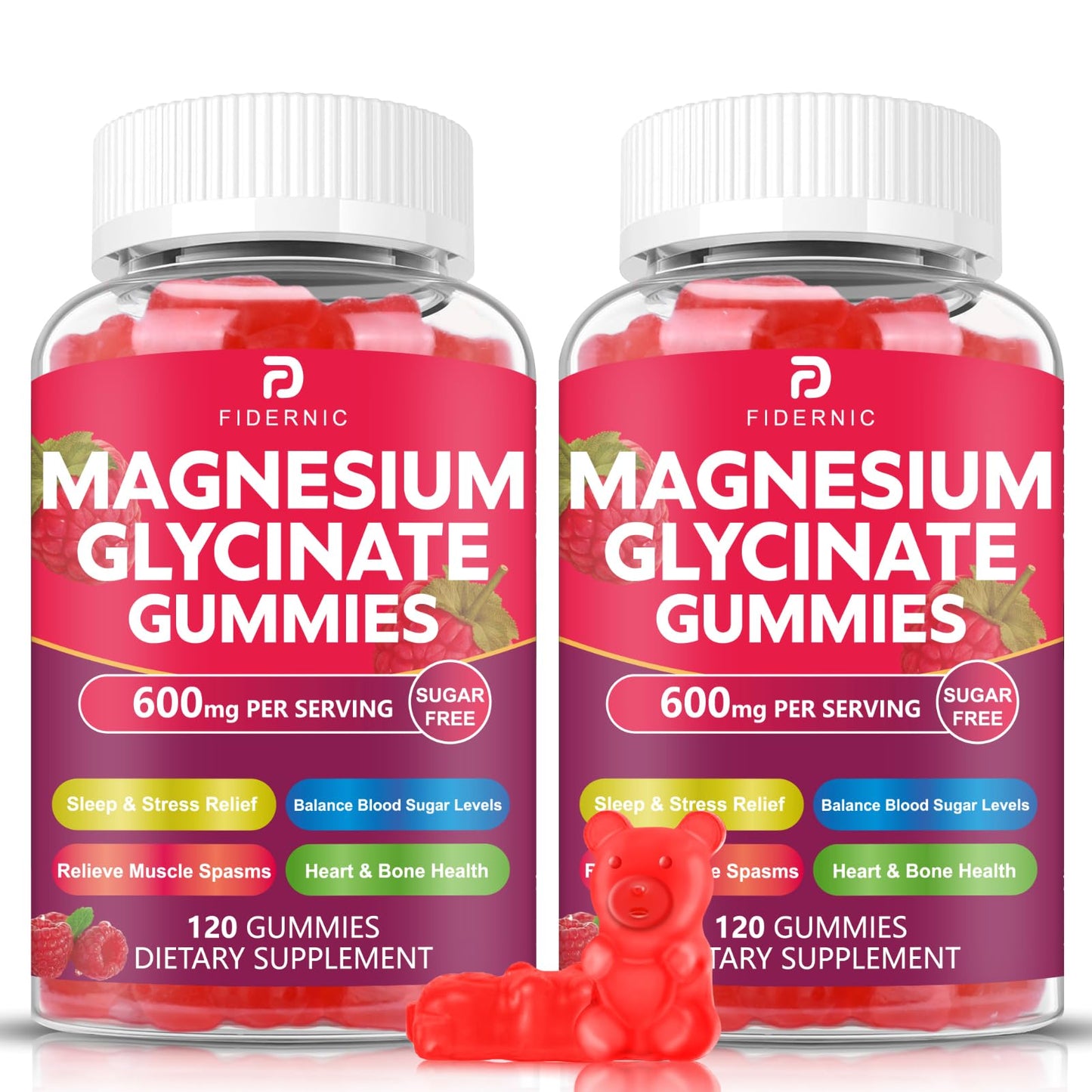 FIDERNIC Magnesium Glycinate Gummies 600 mg, 240 Gummies