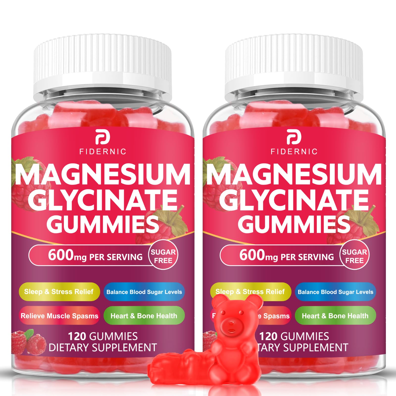 FIDERNIC Magnesium Glycinate Gummies 600 mg, 240 Gummies