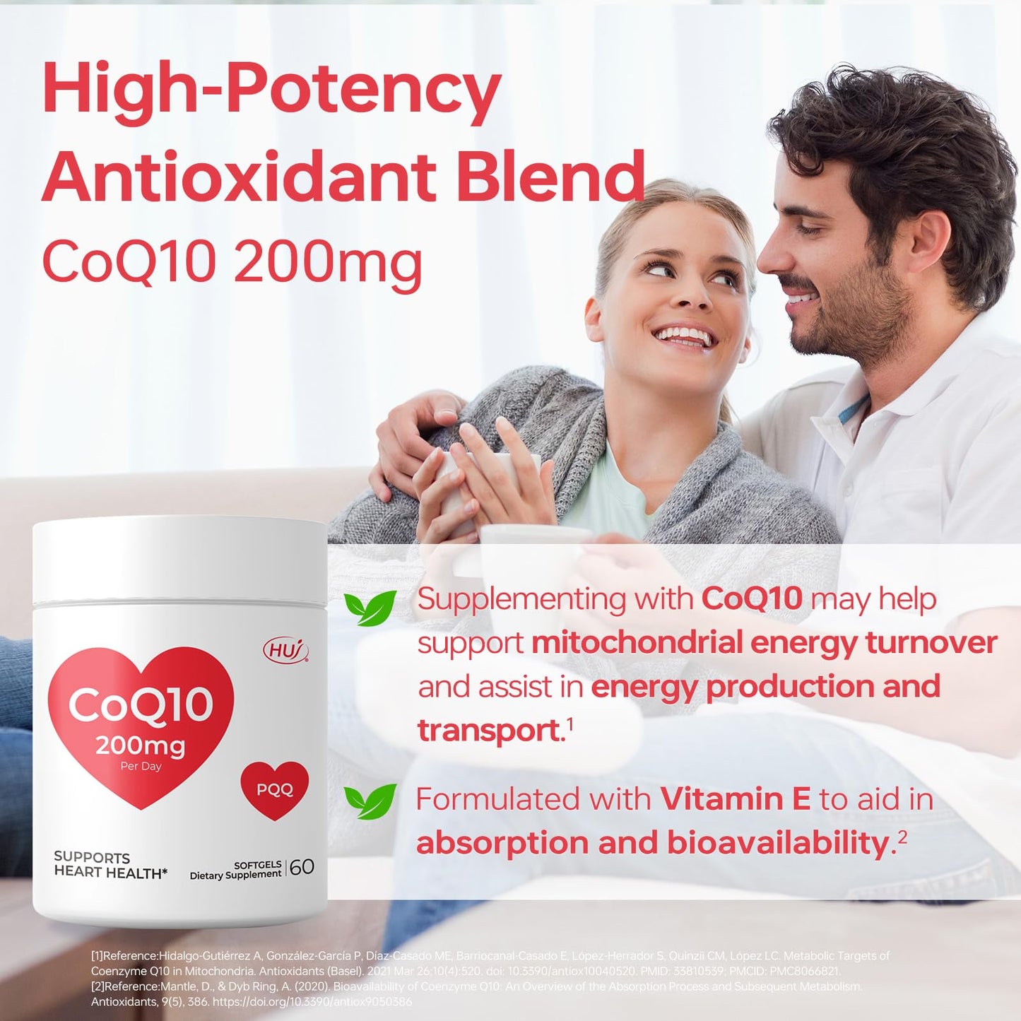 HUJ CoQ10 200mg Per Day Softgels 60 Count