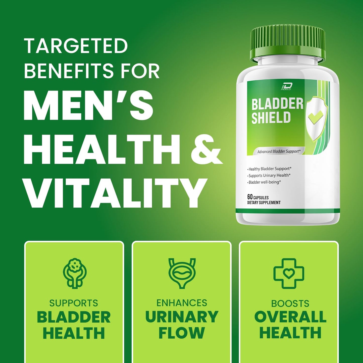Indelo Bladder Shield Capsule, 60 Count