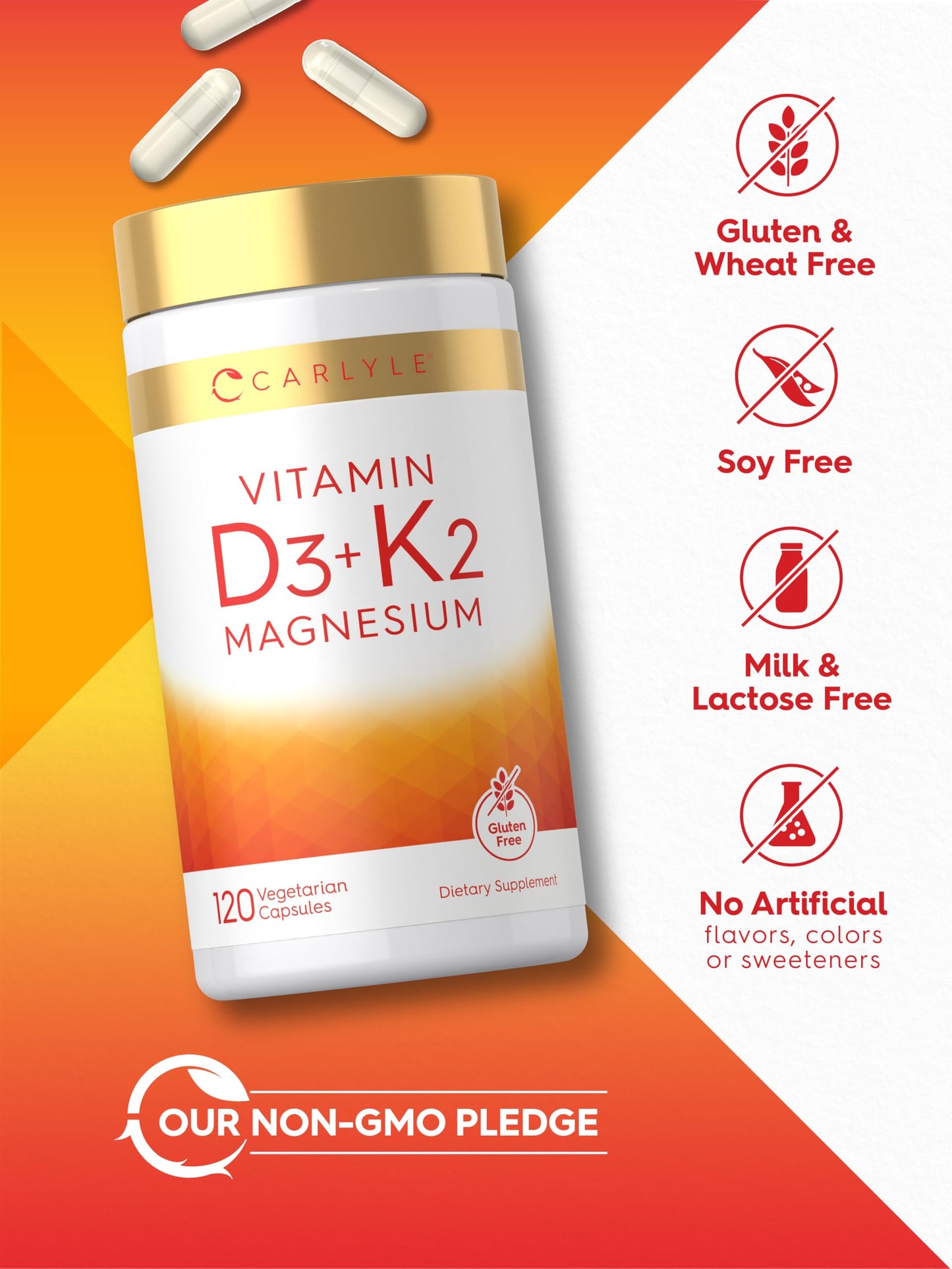 Carlyle Vitamin D3 K2 Capsule 120 Count
