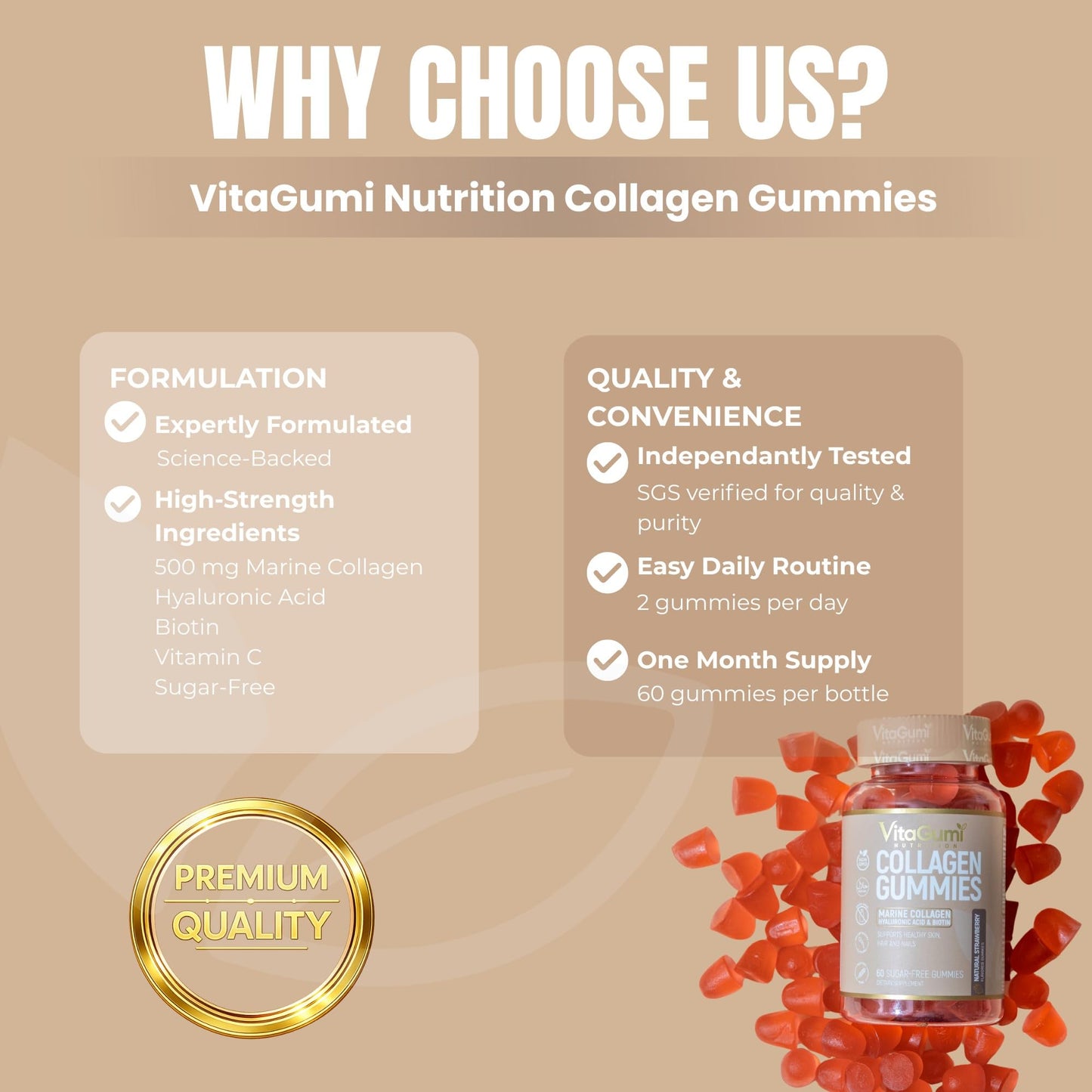 VitaGumi Nutrition Collagen Gummies 60-count