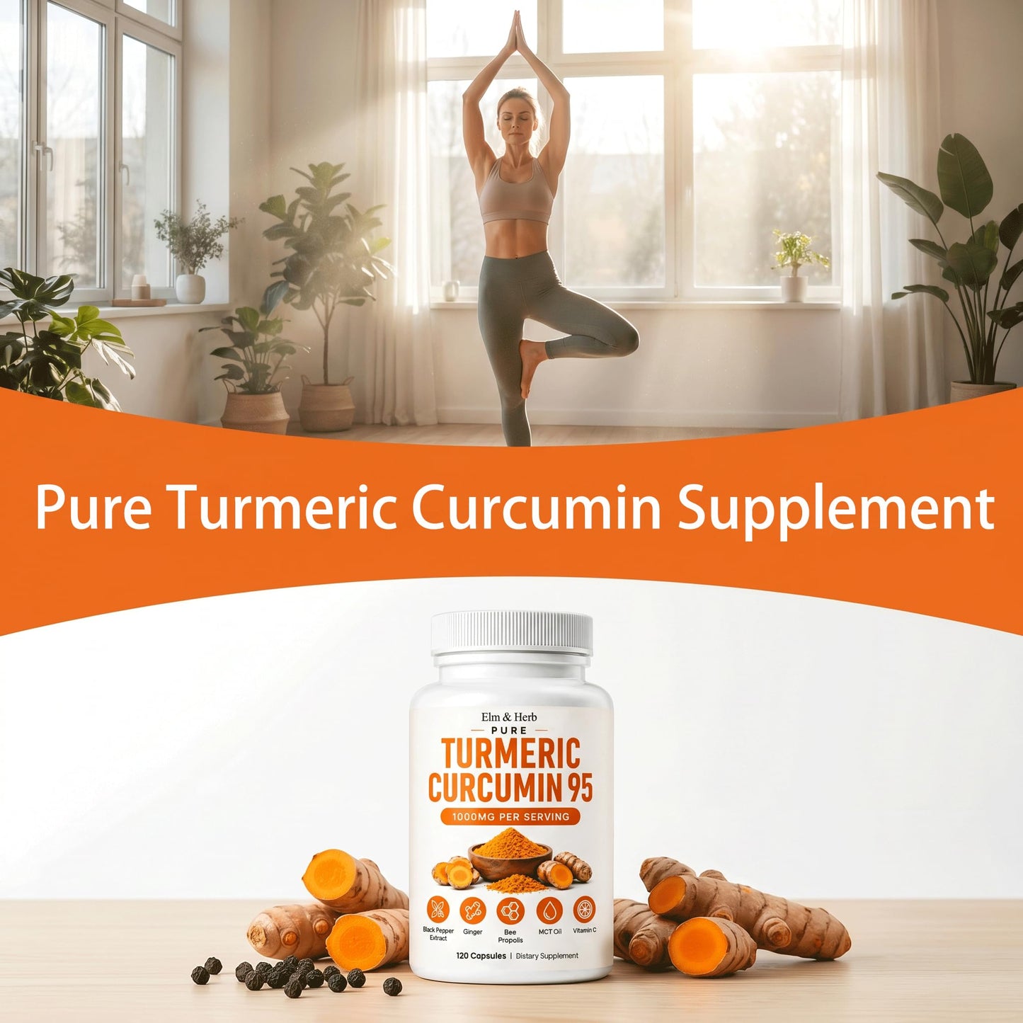 Vlsdoin Pure Turmeric Curcumin 95 Capsules, 120 Count