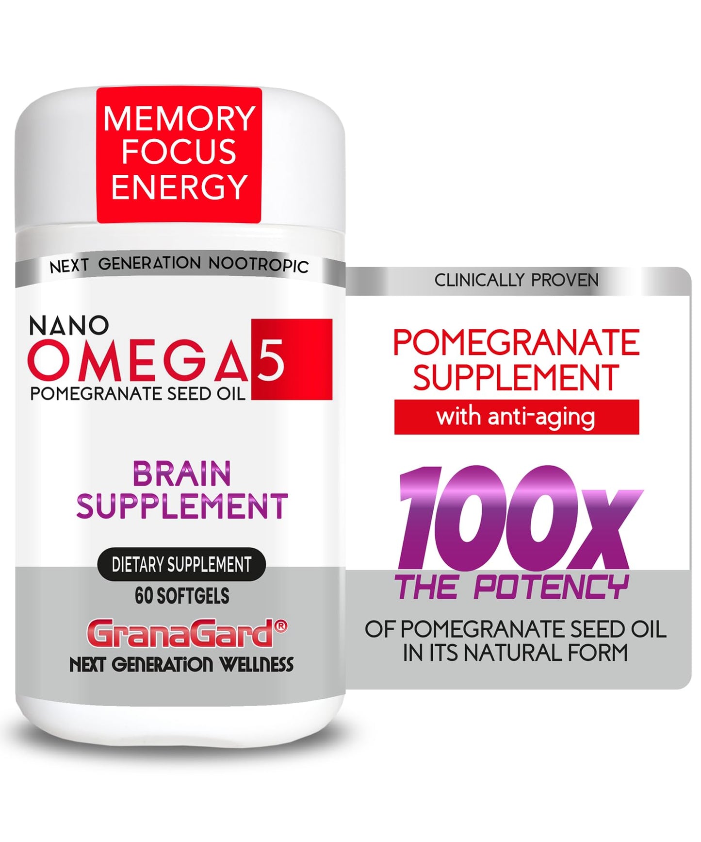 Granagard Nano Pomegranate Supplement Softgel 60 Count