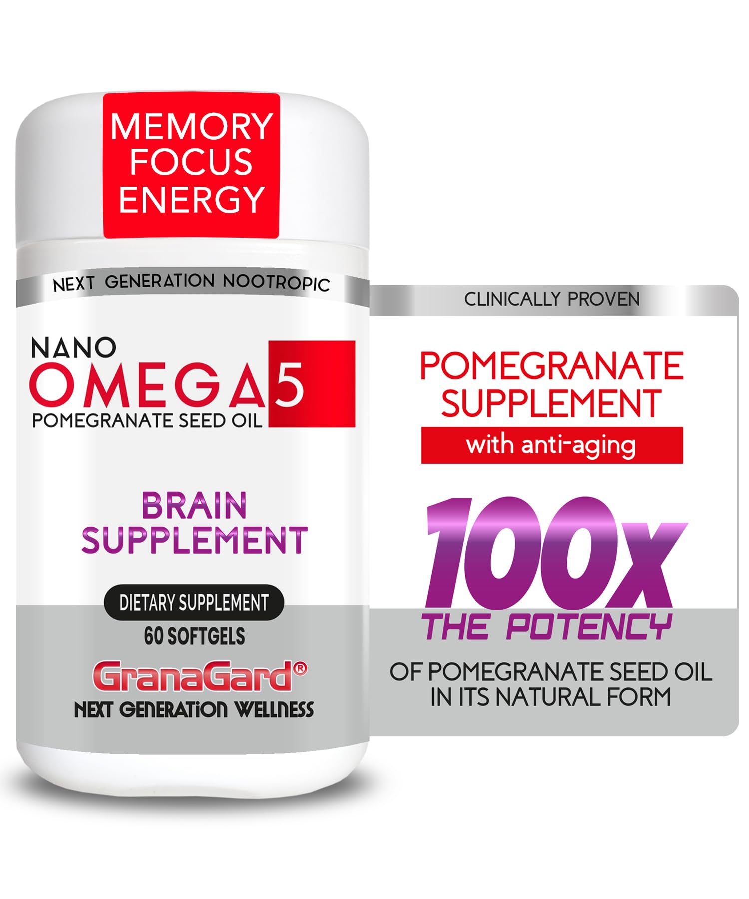 Granagard Nano Pomegranate Supplement Softgel 60 Count