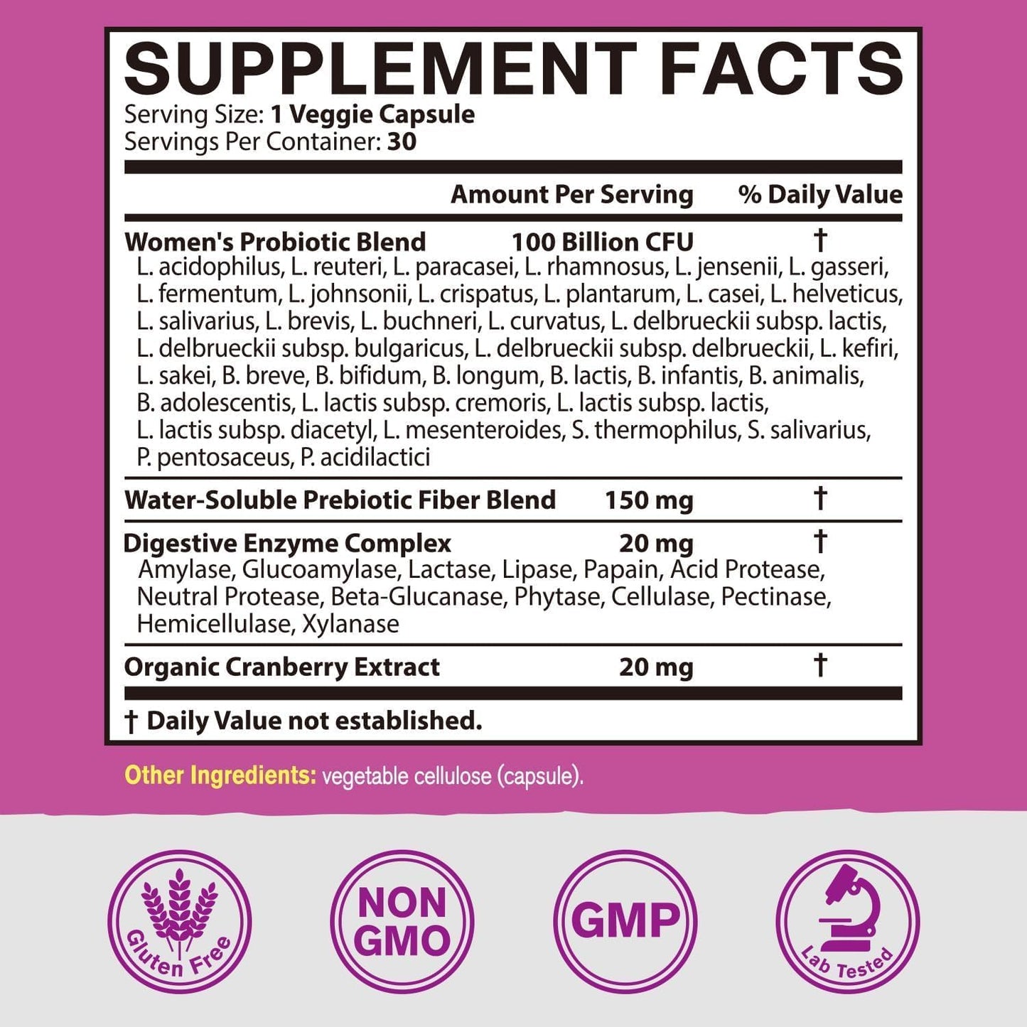 Vitacook Probiotics for Women 100 Billion CFU 36 Strains Women's Probiotic Capsule 30 Count