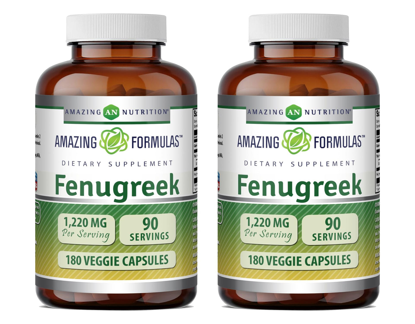 Amazing Nutrition Fenugreek Seed 1220 Mg Capsules, 180 Veggie Capsules