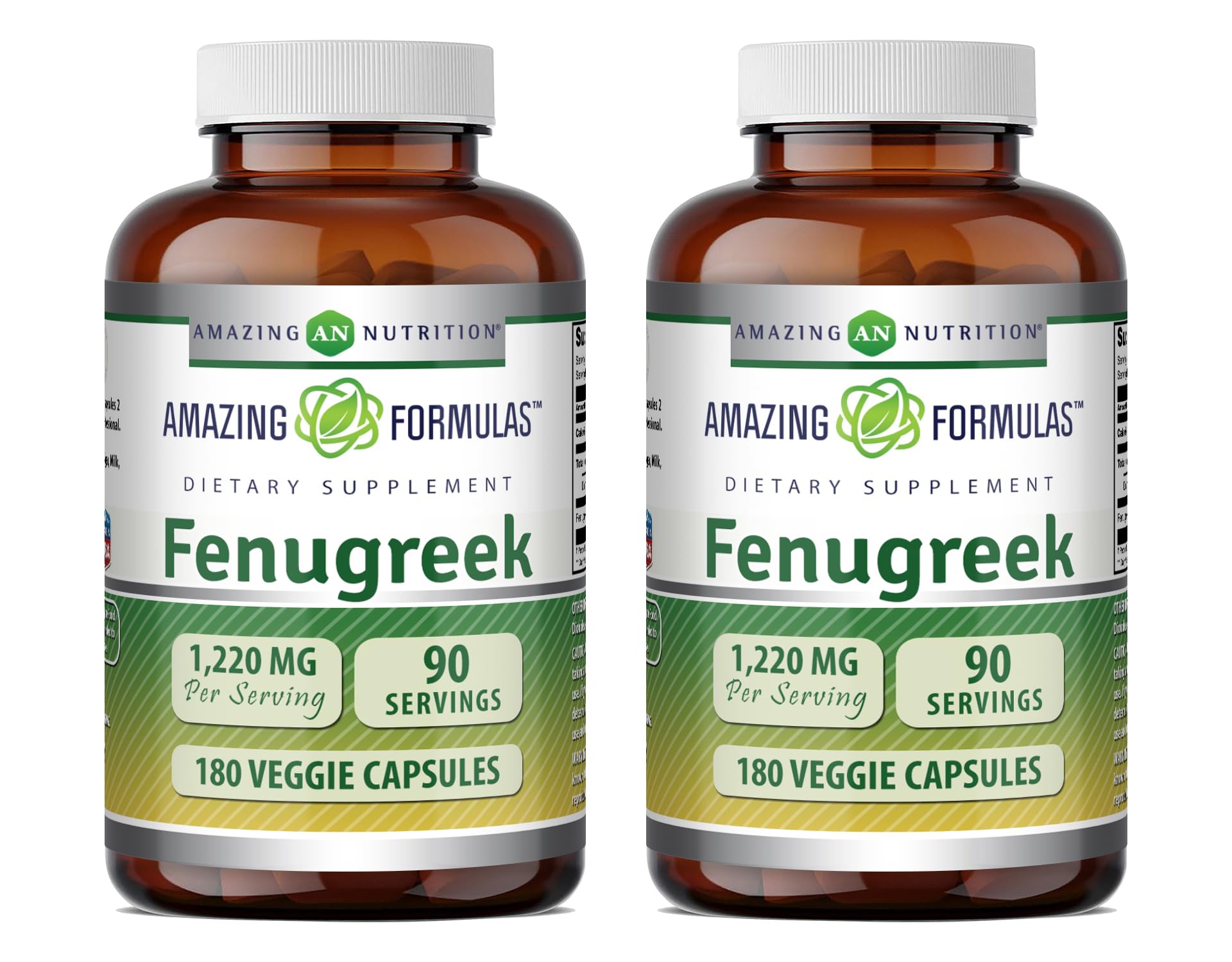 Amazing Nutrition Fenugreek Seed 1220 Mg Capsules, 180 Veggie Capsules