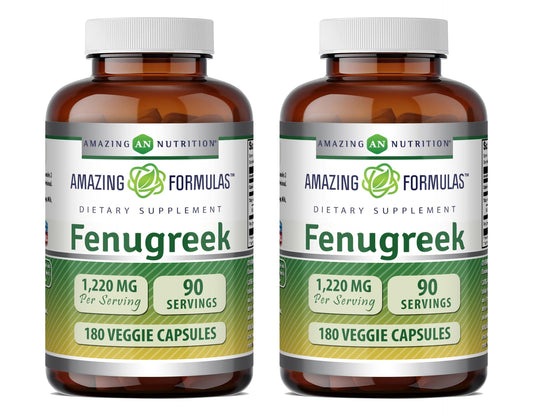 Amazing Nutrition Fenugreek Seed 1220 Mg Capsules, 180 Veggie Capsules