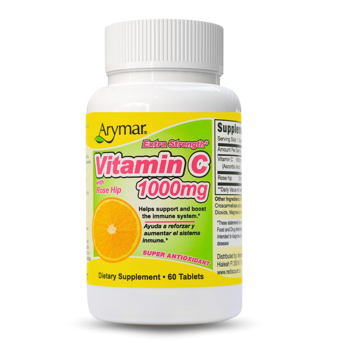 Arymar Vitamin C 1000 mg with Rosehip Extract 30 mg Tablet, 60 Tablets