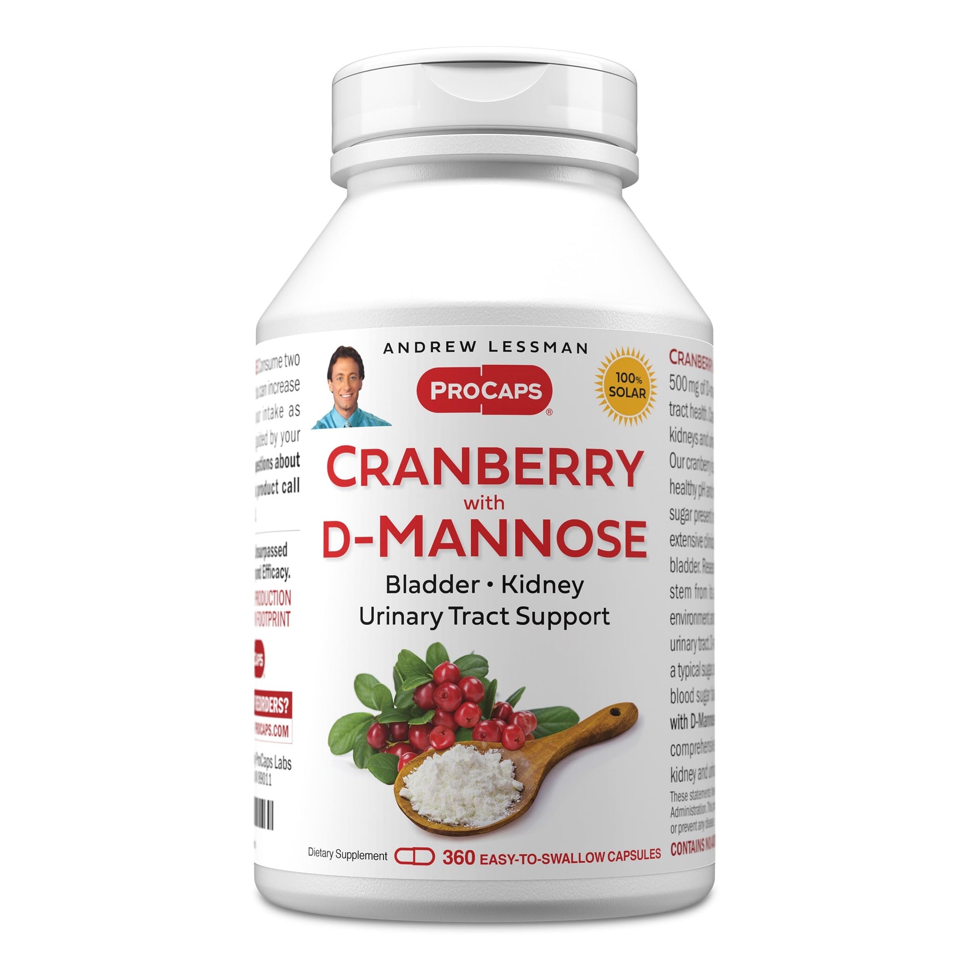 ANDREW LESSMAN Cranberry with D-Mannose Capsules, 360 Capsules