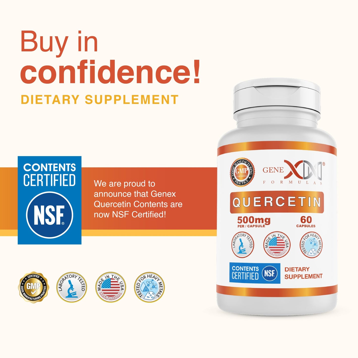 Genex Formulas Quercetin 500mg Capsule, 300 Capsules