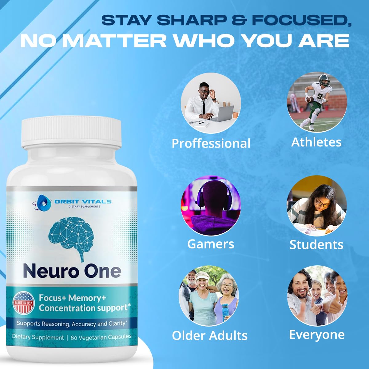 Orbit Vitals Neuro Brain Support Supplements for Memory Capsules 1 Count