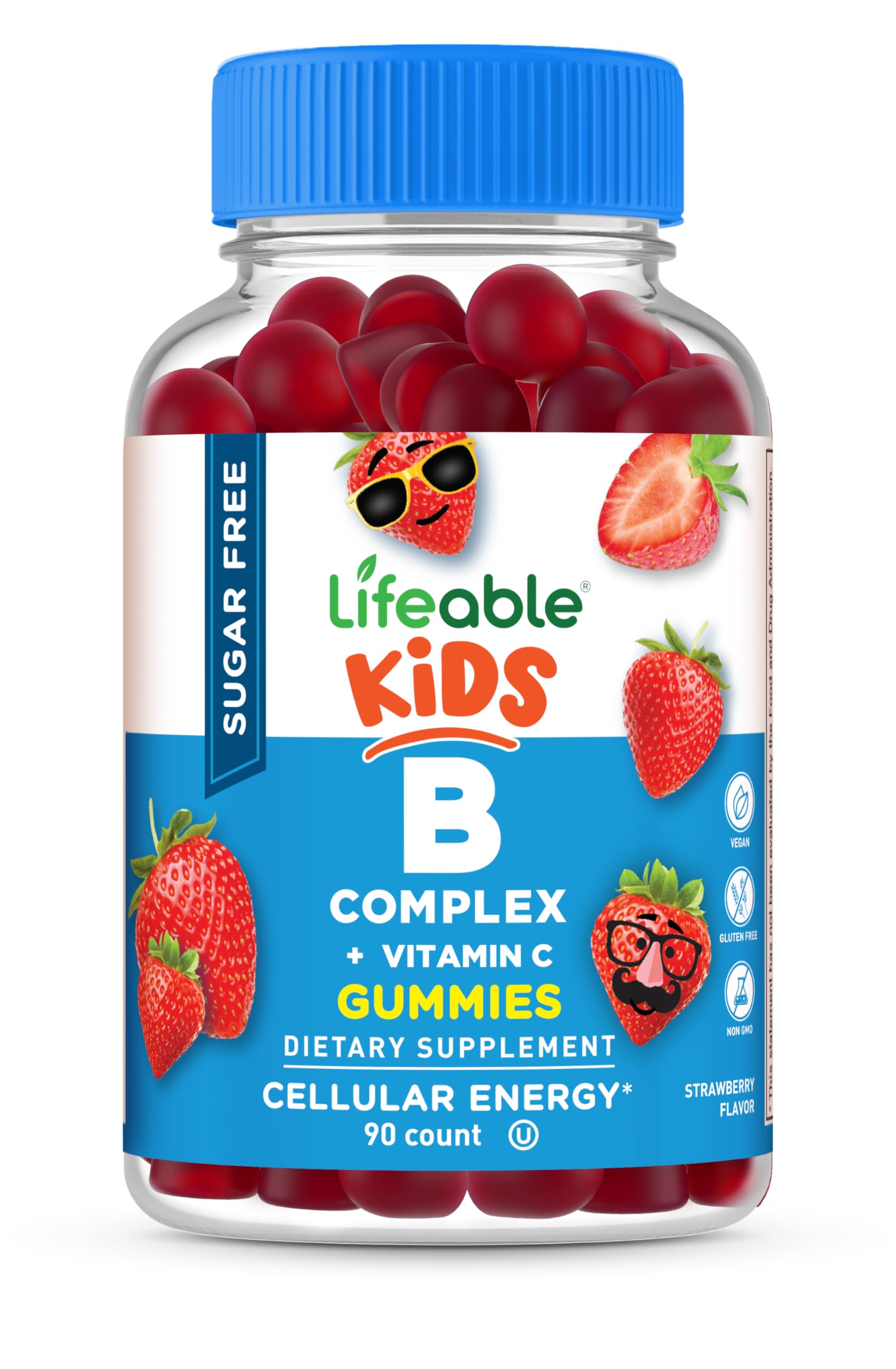Lifeable Sugar Free Vitamin B Complex for Kids Gummy 90 Count