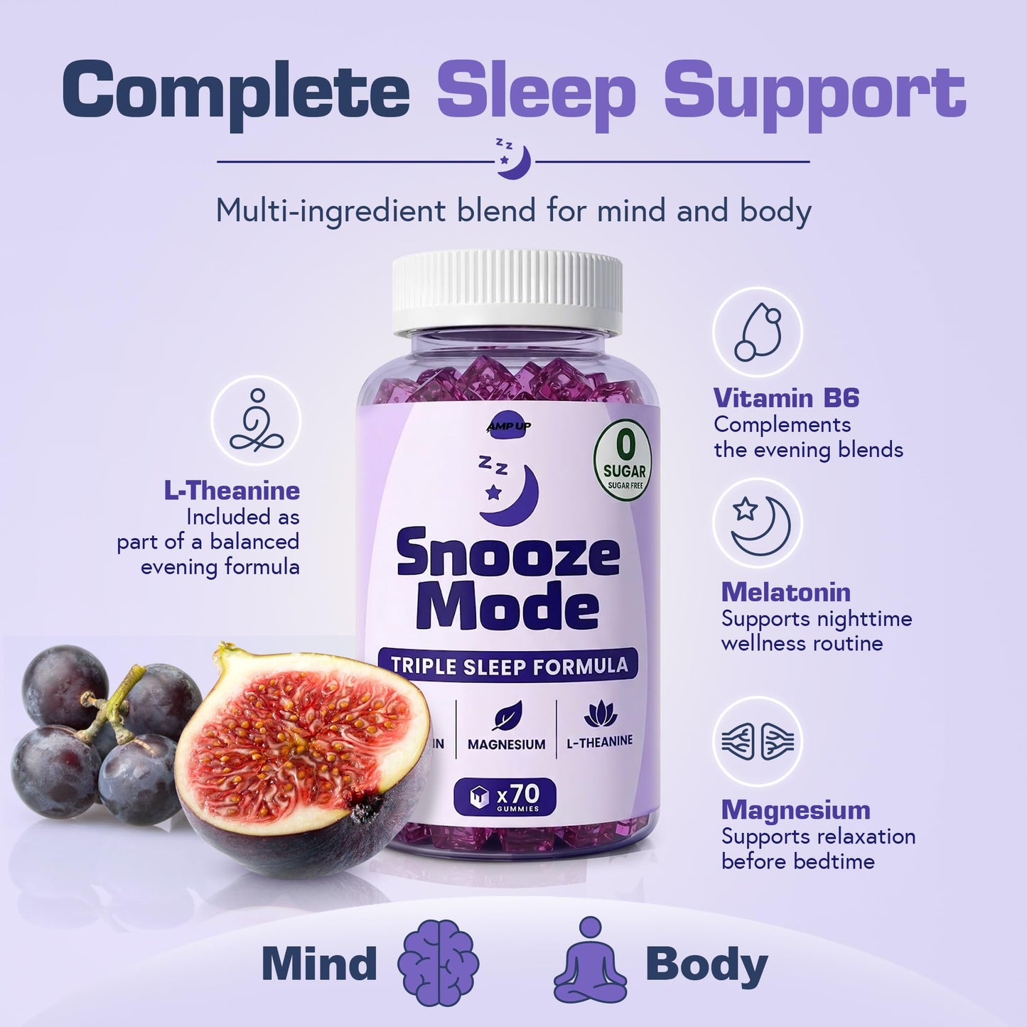 AmpUp Melatonin Gummies 5mg, 70ct