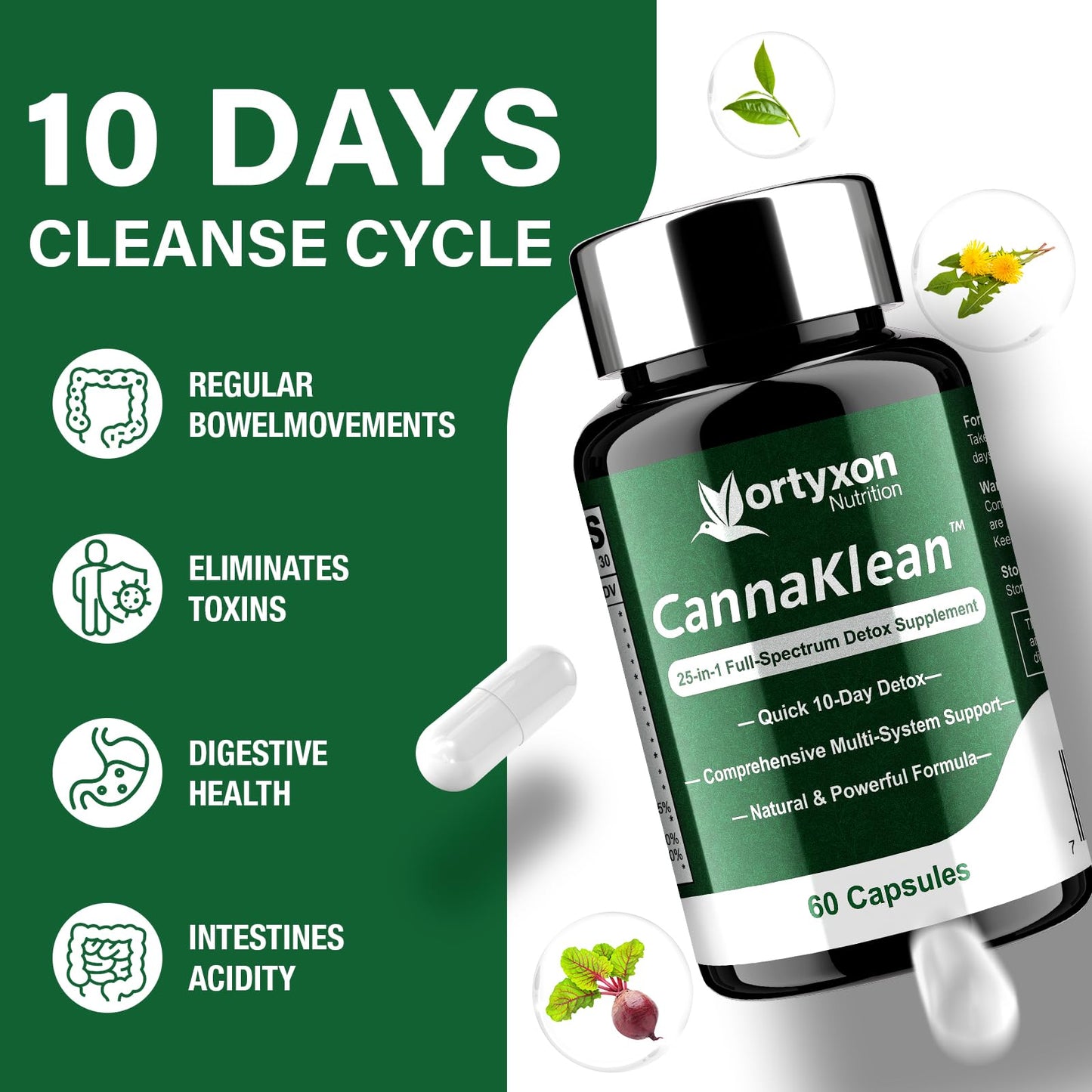 Vortyxon 25-in-ONE CannaKlean & Detox Capsules, 120 Capsules