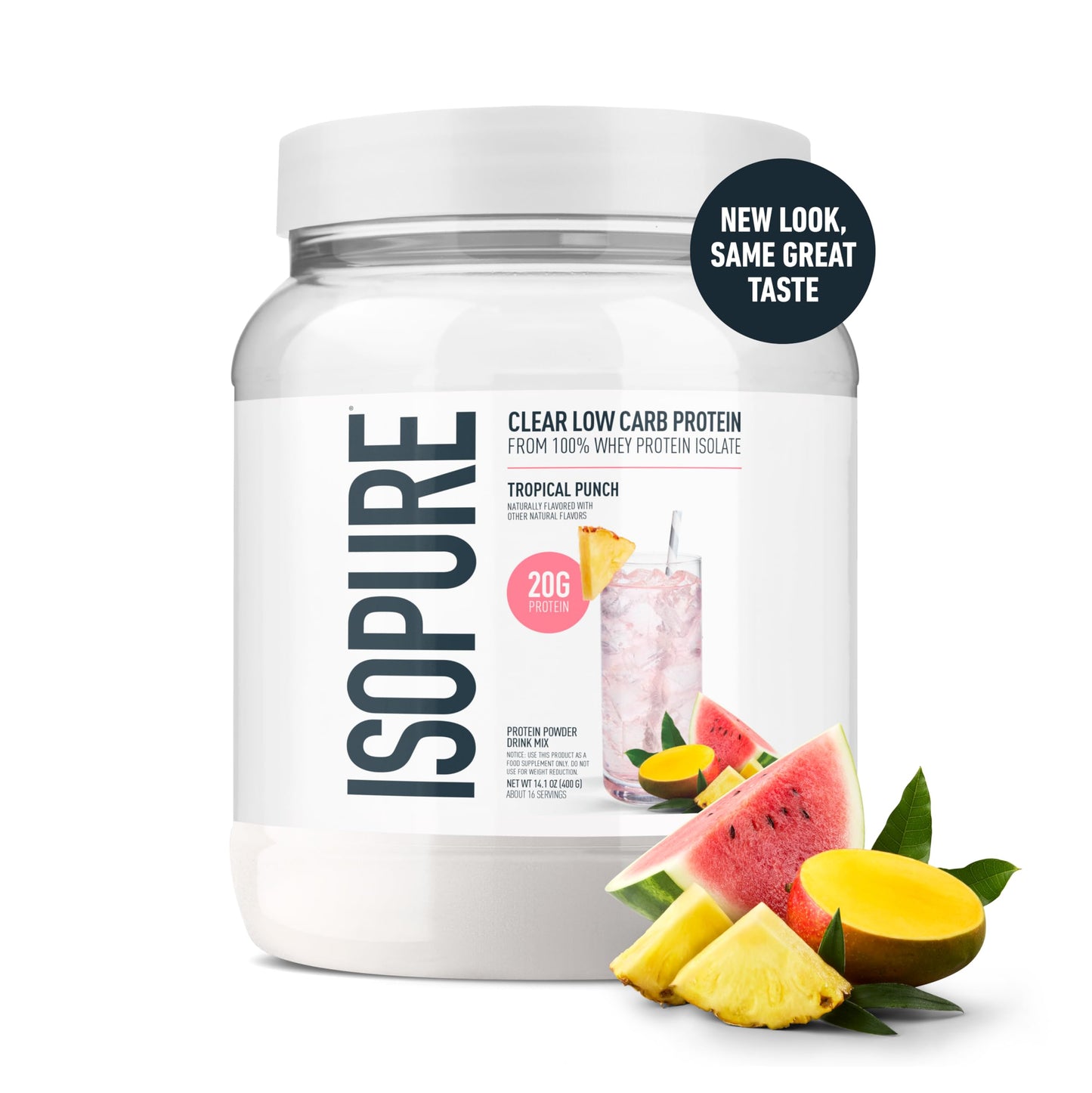Isopure Clear Whey Isolate Protein Powder, 14.1 oz