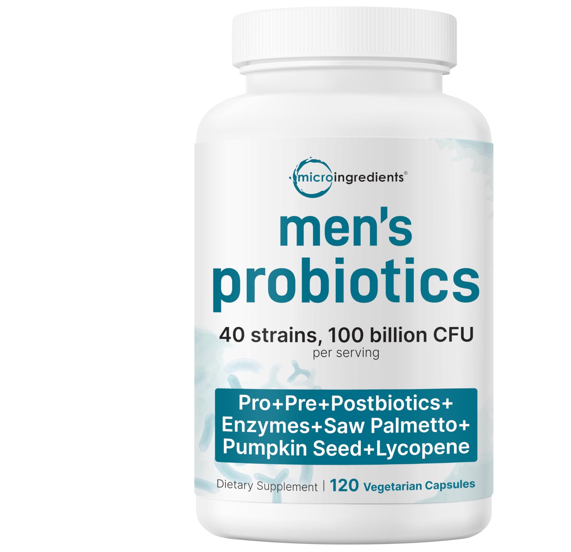 Micro Ingredients Probiotics for Men 100 Billion CFU, 40 Strains, 120 Capsules