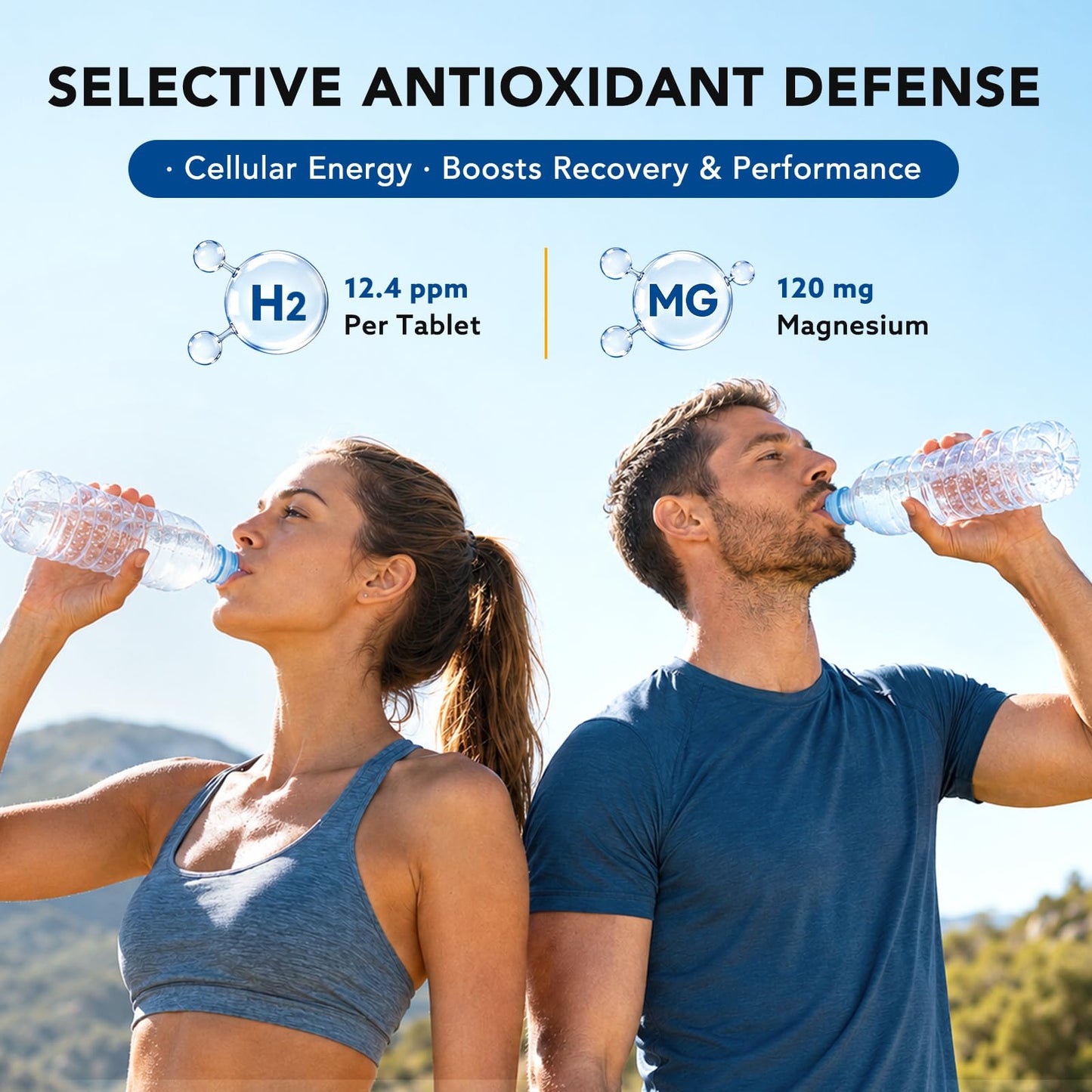 Hovika Hydrogen Water Tablets with Magnesium for Drinking Water, Fast-Dissolving, 60 Tablets